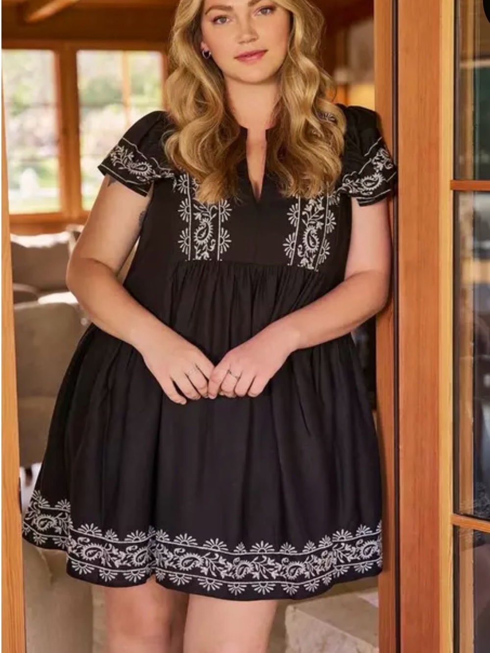 torrid Deep Black Belle Isle Flutter Trapeze Mini Dress 1X NWT